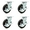 Service Caster 6 Inch Black Pneumatic Wheel Swivel Casters with Brakes Set SCC-100S150-PNB-TLB-4 - alternate 1